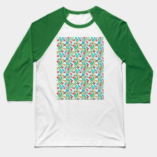 Spring Red and Green Colors Apple Fruit Pattern Baseball T-Shirt